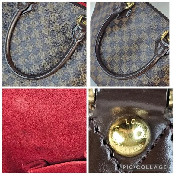 LOUIS VUITTON SALEYA PM Damier Ebene Satchel Bag Tote Leather Monogram Handbag - Picture 7 of 15